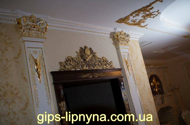 ліпнина з гіпсу, лепка из гипса, гипсовая лепнина